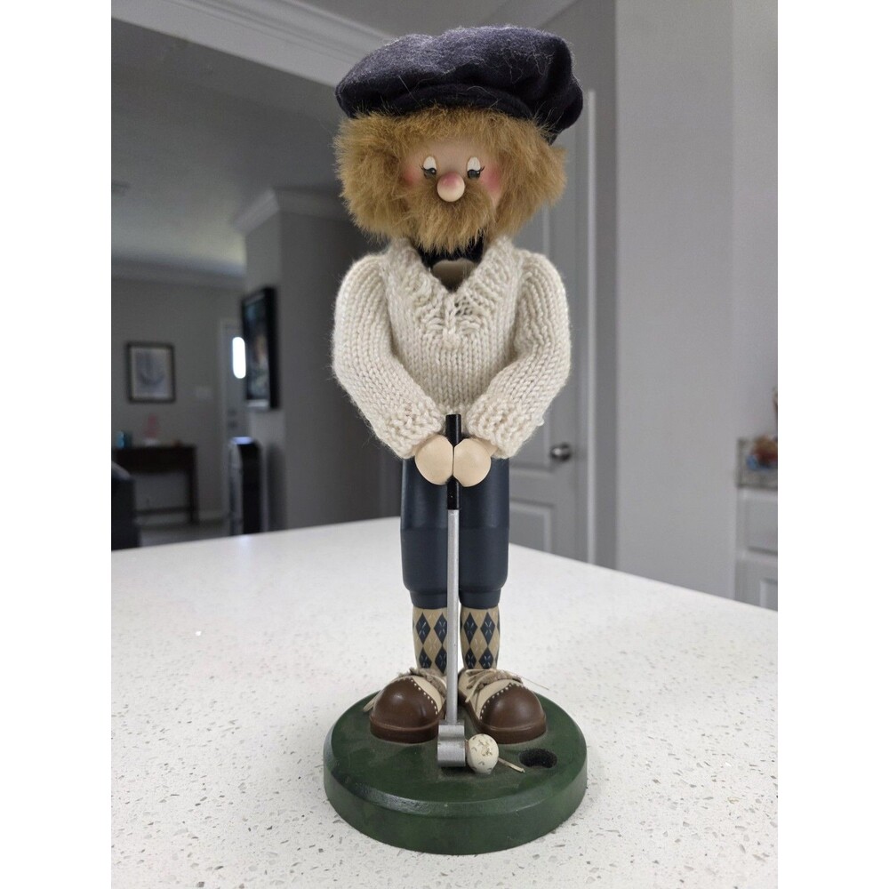 Vintage Golf Grandpa 1999 "Limited Edition" nutcracker figurine from Zim's Inc.